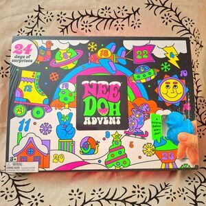 Schylling NeeDoh Christmas Advent Calendar, 24 Days of Surprises!! Authentic